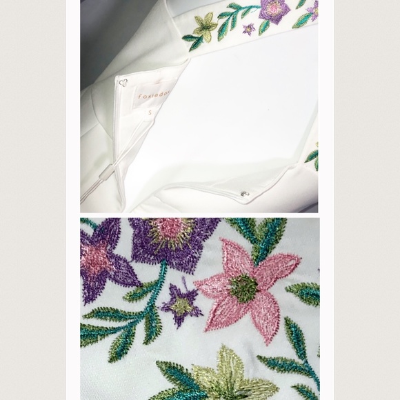 Anthropology Foxidox white floral romper - Picture 6 of 9